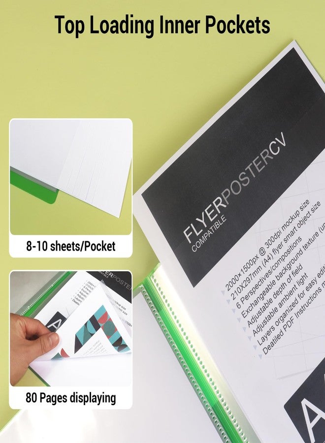 كوكويو مجلد كوكويو ذو 40 جيبًا مع أكمام بلاستيكية، مقاس 8.5 × 11 بوصة (أسود)، وحافظة أعمال فنية قابلة للتوسيع بمقاس A4 و US Letter مع واقيات شفافة للأوراق. 80 صفحة من كتاب العرض التقديمي. (RA-NV40D) - Image 5